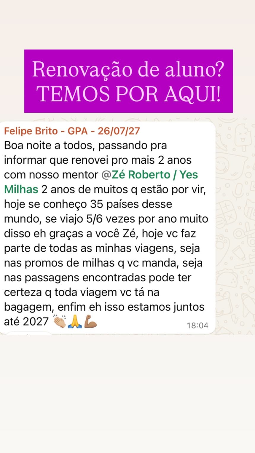 Mensagem de Felipe Brito
