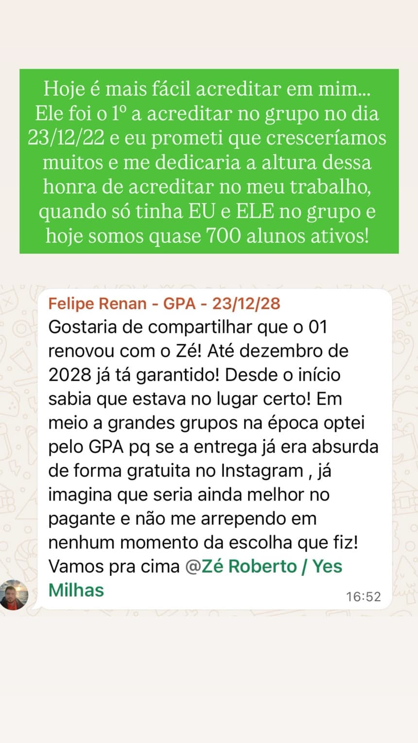 Mensagem de Felipe Renan